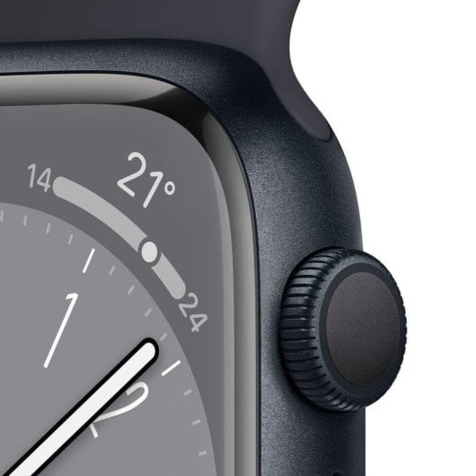 Apple Watch Series 8 GPS 45mm Retina OLED Aluminium Noir Taille Unique Étanche 50m SpO2 ECG