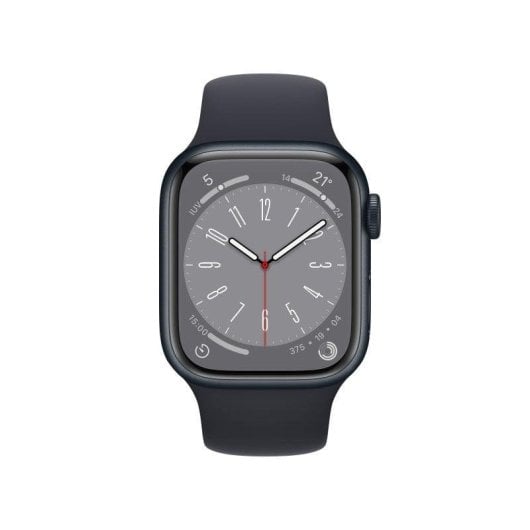 Apple Watch Series 8 GPS 41mm Retina OLED Noir M Étanche 50m SpO2 Cardiofréquencemètre
