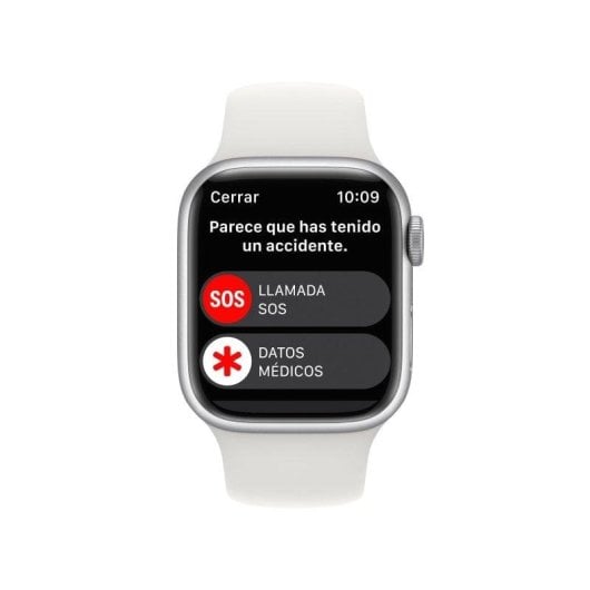Apple Watch Series 8 GPS 41mm Caja de Aluminio Plata con Correa Deportiva Blanca