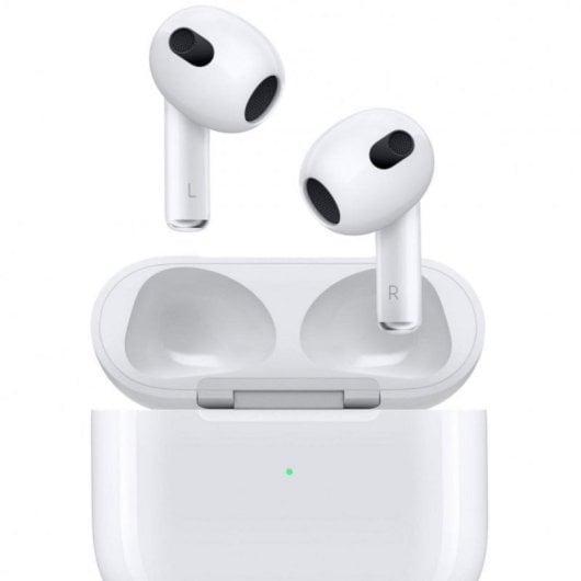 Auriculares Apple AirPods 3ª Geração Inalámbricos Bluetooth para Chamadas e Música com Áudio Espacial e Resistência à Água, branco