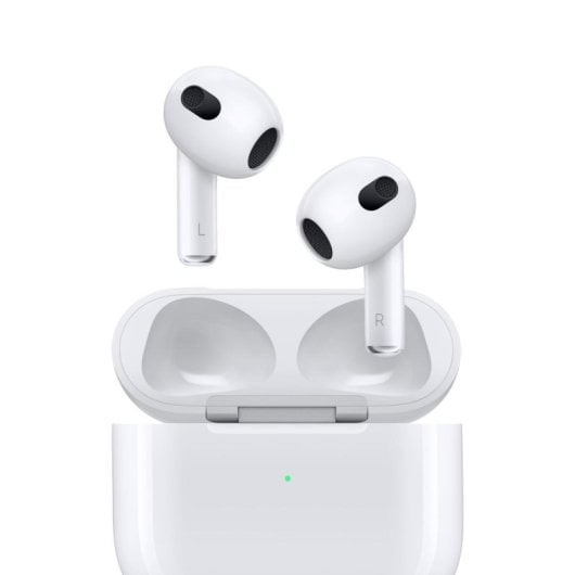 Auriculares Apple AirPods 3ª Geração Inalámbricos Bluetooth para Chamadas e Música com Áudio Espacial e Resistência à Água, branco