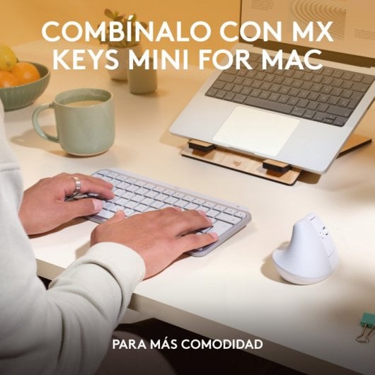 Logitech Lift für Mac Vertikale kabellose Maus 4000DPI Hellgrau
