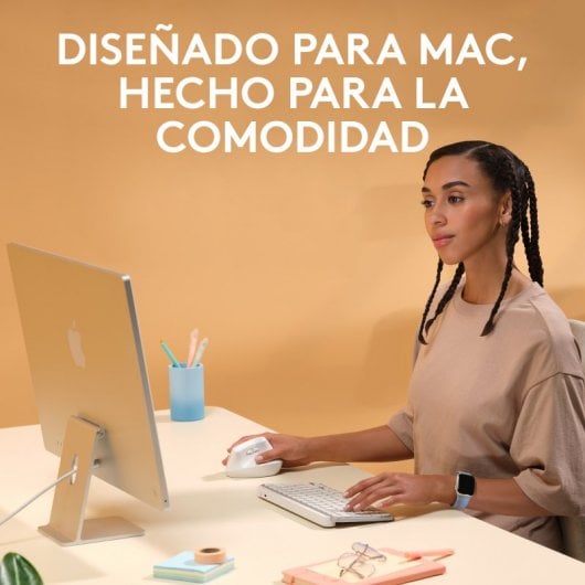 Logitech Lift für Mac Vertikale kabellose Maus 4000DPI Hellgrau