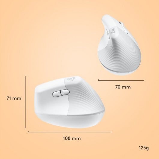 Logitech Lift für Mac Vertikale kabellose Maus 4000DPI Hellgrau
