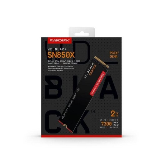 Disque SSD Sandisk WD Black SN850X 2TB NVMe PCIe 4.0 M.2 7300MB/s