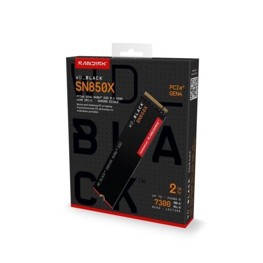 Disque SSD Sandisk WD Black SN850X 2TB NVMe PCIe 4.0 M.2 7300MB/s