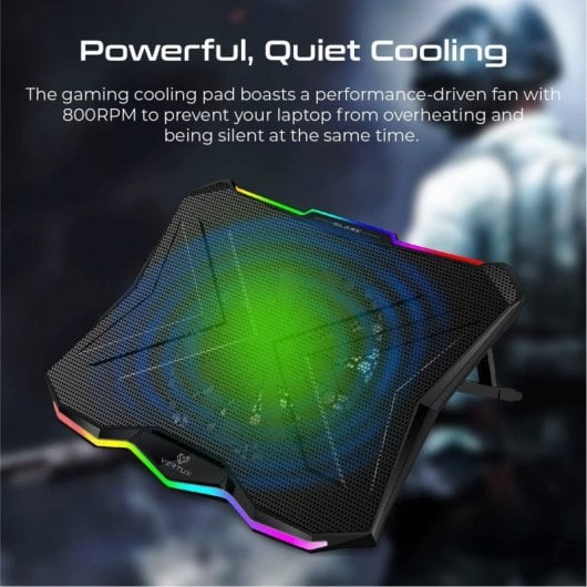 Base di raffreddamento Vertux Glare RGB per laptop fino a 17"
