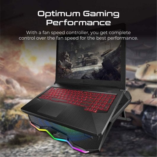 Base di raffreddamento Vertux Glare RGB per laptop fino a 17"