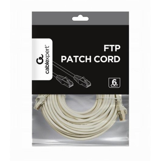 Cable de Red Gembird RJ-45 Cat 6 FTP 10m Plata