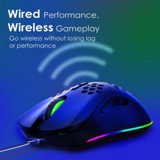 Vertux Ammolite Ratón Inalámbrico Gaming RGB 16000DPI Negro