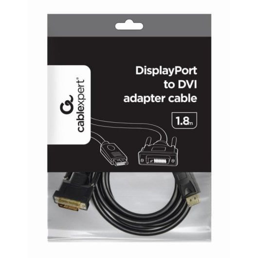 Adaptador de cable Gembird CC-DPM-DVIM-6 DisplayPort a DVI 1,8 m Negro