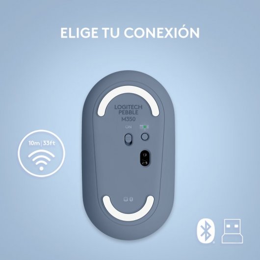 Logitech Pebble M350 Ratón Óptico Inalámbrico Turquesa