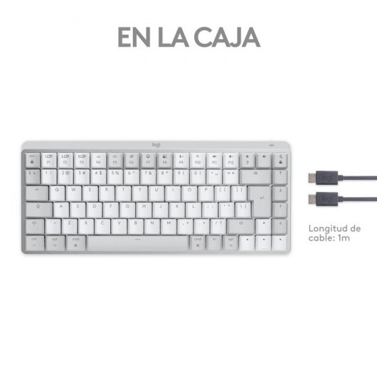 Logitech MX Mechanical Mini für Mac, kabellose mechanische Tastatur – Hellgrau (USA)