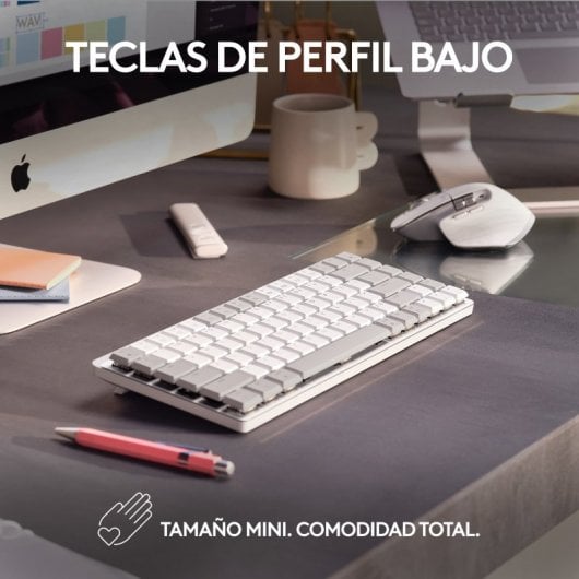 Logitech MX Mechanical Mini für Mac, kabellose mechanische Tastatur – Hellgrau (USA)