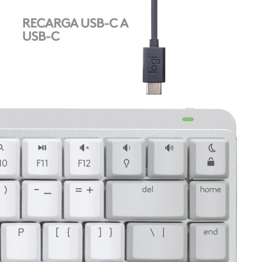 Logitech MX Mechanical Mini für Mac, kabellose mechanische Tastatur – Hellgrau (USA)