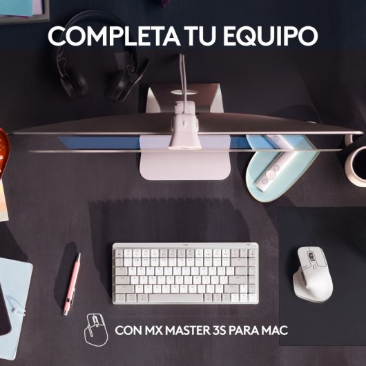 Logitech MX Mechanical Mini für Mac, kabellose mechanische Tastatur – Hellgrau (USA)