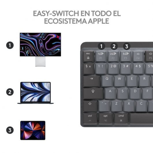 Logitech MX Mechanical Mini para Mac Teclado Mecánico Inalámbrico Gris Espacial (USA)