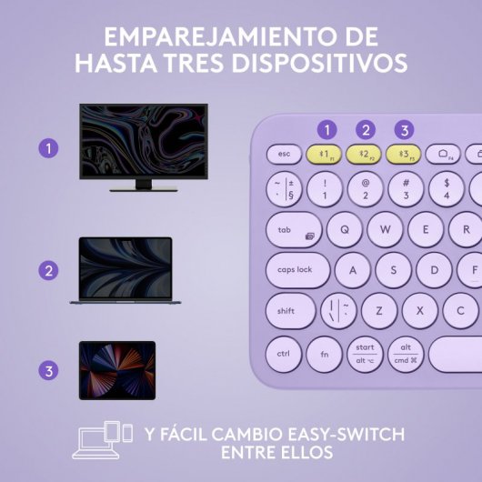 Logitech K380 Teclado Bluetooth Multi-Device Lavanda