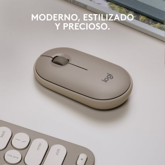 Logitech Pebble M350 Ratón Óptico Inalámbrico Marrón