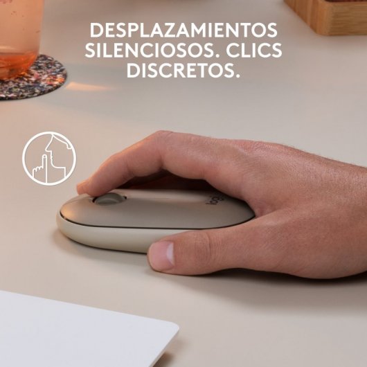 Logitech Pebble M350 Ratón Óptico Inalámbrico Marrón