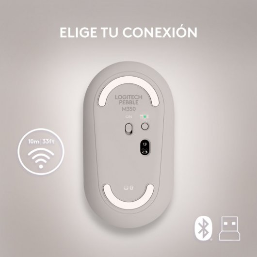 Logitech Pebble M350 Ratón Óptico Inalámbrico Marrón