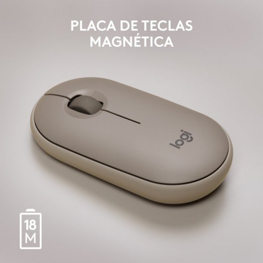 Logitech Pebble M350 Ratón Óptico Inalámbrico Marrón