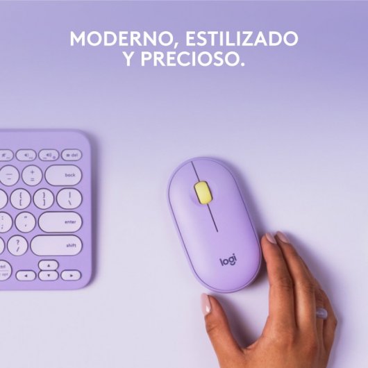 Logitech Pebble M350 Ratón Óptico Inalámbrico Lila