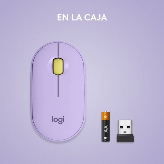 Logitech Pebble M350 Ratón Óptico Inalámbrico Lila