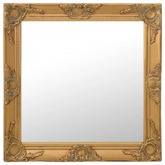 Vidaxl Espejo De Pared Estilo Barroco Dorado 60x60 Cm
