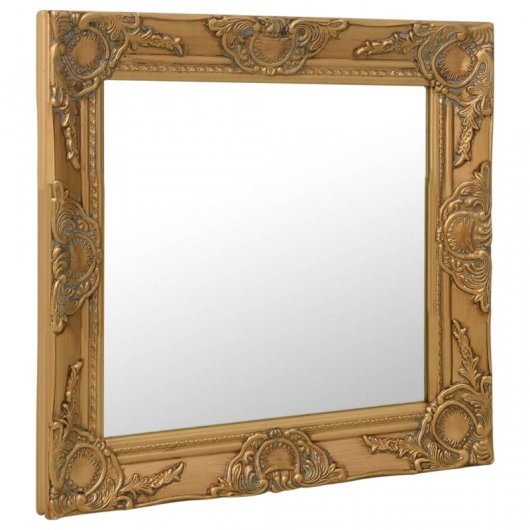 Vidaxl Espejo De Pared Estilo Barroco Dorado 60x60 Cm