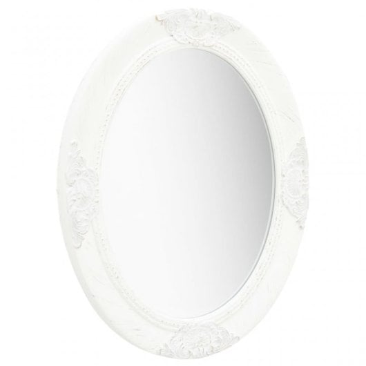 Vidaxl Espejo De Pared Estilo Barroco Blanco 50x60 Cm Blanco Blanco-50x60