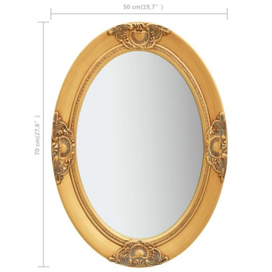 Vidaxl Espejo De Pared Estilo Barroco Dorado 50x70 Cm
