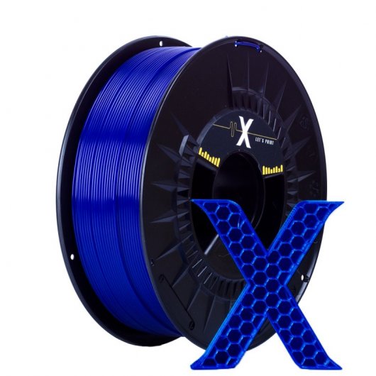 X to Print Bobina de Filamento PLA Translúcido Glass Blue 1.75mm 1Kg