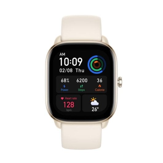 Amazfit GTS 4 Mini Bluetooth GPS 41,8mm AMOLED Weiß 5ATM SpO2 Herzfrequenz Schlaftracking