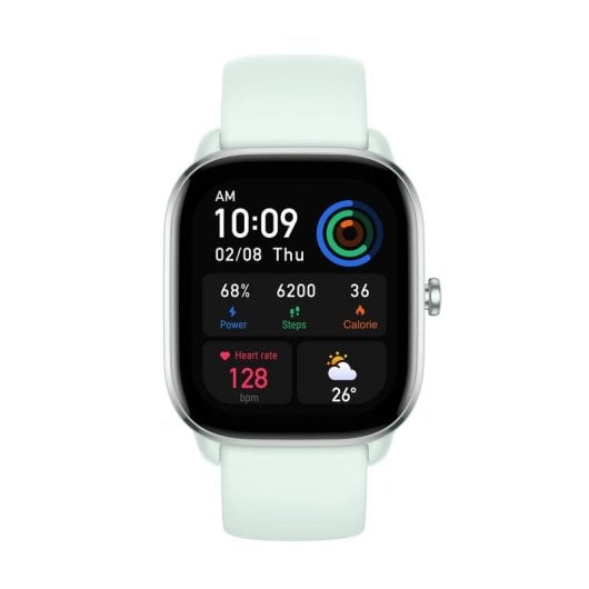 Amazfit GTS 4 Mini Bluetooth GPS 42mm AMOLED Bleu Étanche 5ATM Pulsomètre SpO2 Sommeil