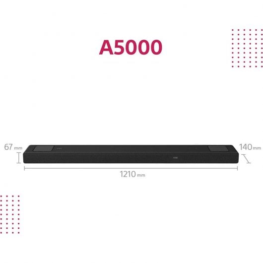 Sony HT-A5000 Barra de Sonido 5.1.2 con Tecnología Dolby Atmos