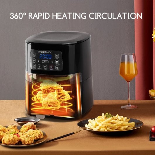 Aigostar Maha Ölfreie Fritteuse 4L 1600W Schwarz