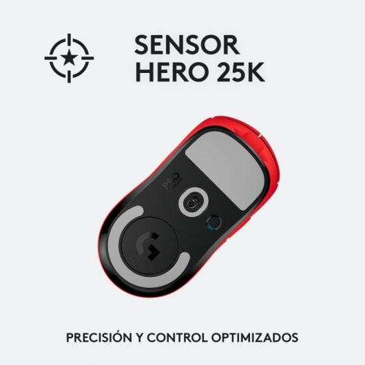 Logitech Pro X Superlight Ratón Gaming 25600DPI Rojo