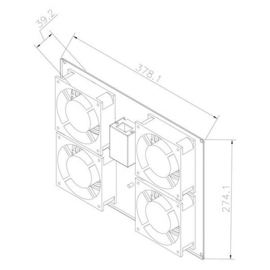 Kimex Top Cover 4 ventilateurs pour armoire rack 19" avec thermostat