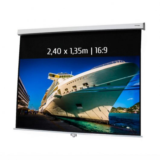 Écran de projection manuel Kimex 2,40x1,35m format 16:9