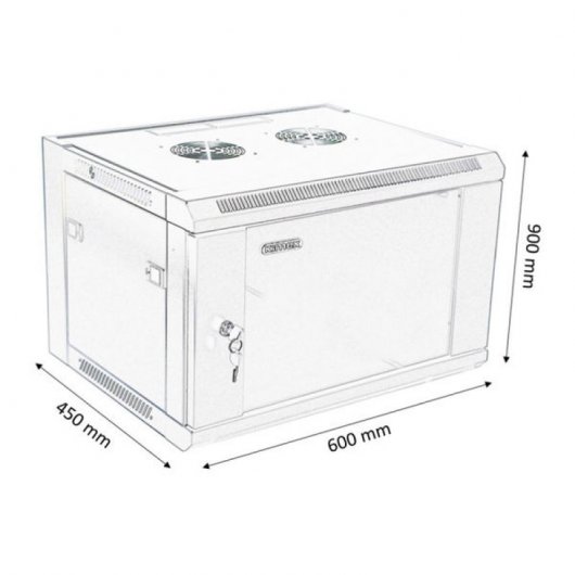 Kimex Armario Rack de Pared 19" 600x450mm 18U