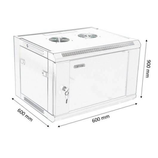 Kimex Armario Rack de Pared 19" 600x600mm 18U