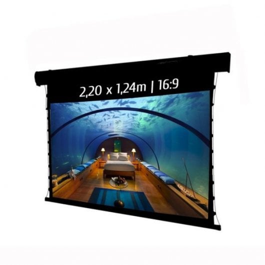 Schermo di proiezione motorizzato Kimex 2,20x1,24 m formato 16:9 con Wi-Fi nero