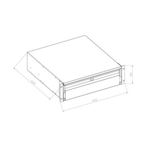 Kimex Cajón Deslizante para Armario Rack 19" 2U