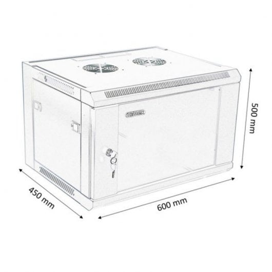 Kimex Armario Rack de Pared 19" 600x450mm 9U