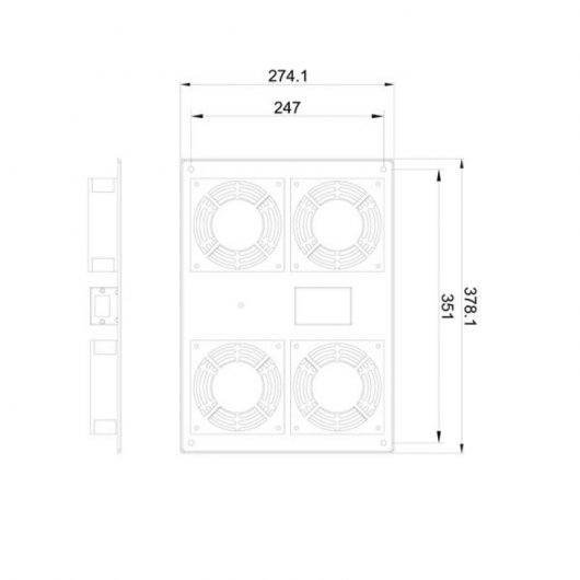 Kimex Copertura Superiore 4 Ventole per Armadio Rack 19".