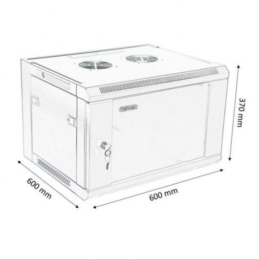 Kimex Armario Rack de Pared 19" 600x600mm 6U