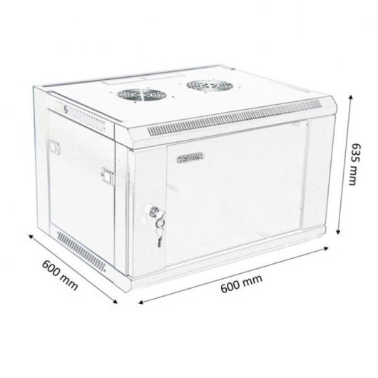 Kimex Armario Rack de Pared 19" 600x600mm 12U
