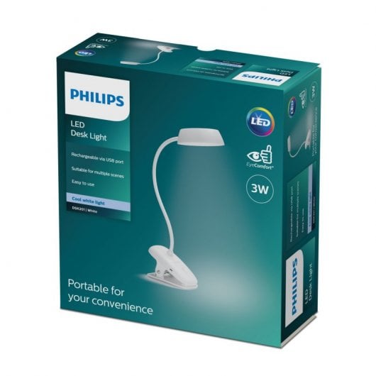 Philips DonutClip 3W weiße LED-Tischleuchte