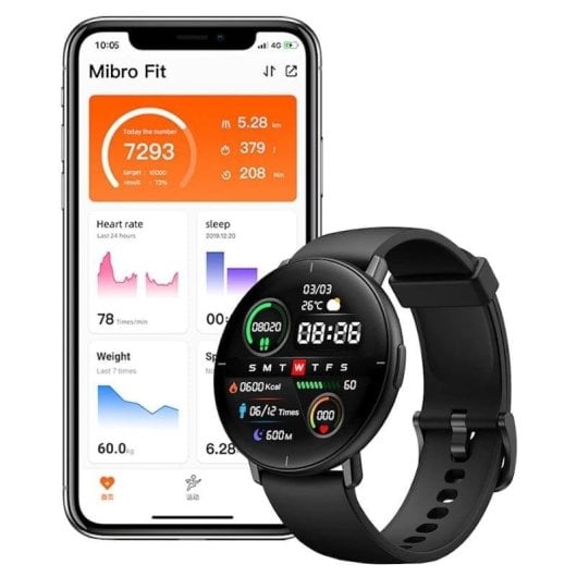 Mibro Lite Bluetooth 43mm AMOLED Schwarz IP68 SpO2 Herzfrequenz Schlafmonitor